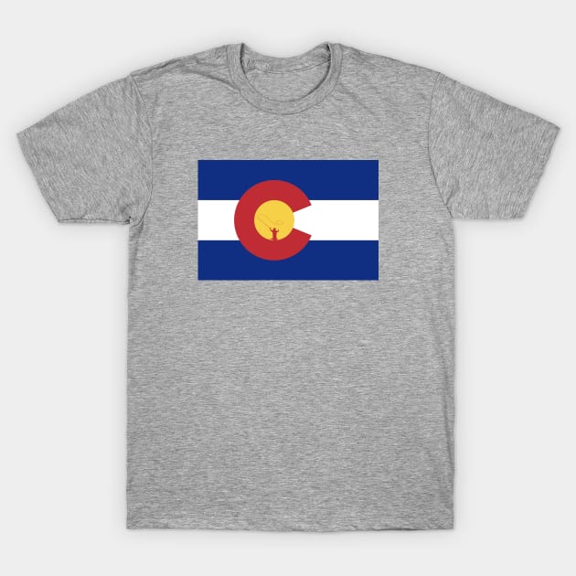 Colorado Flag Fly Fishing T-Shirt by chriswig